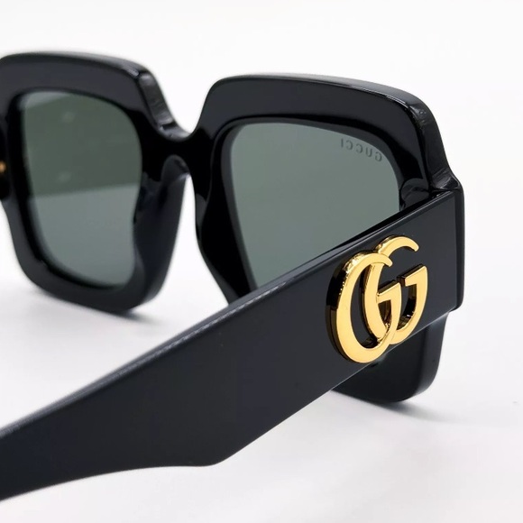 NEW GUCCI GG1547S 001 SQUARE BLACK GREY WOMEN SUNGLASSES GUCCI - Picture 9 of 13